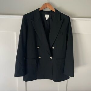 H&M Double Breasted Blazer in Black